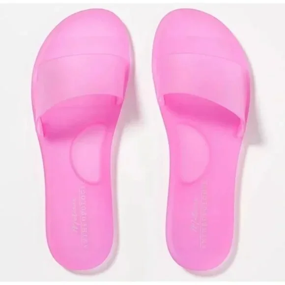 Anthropologie Matisse Jelly Slides Sandals Pink Size 9 Beach Pool Vacation - Picture 8 of 10